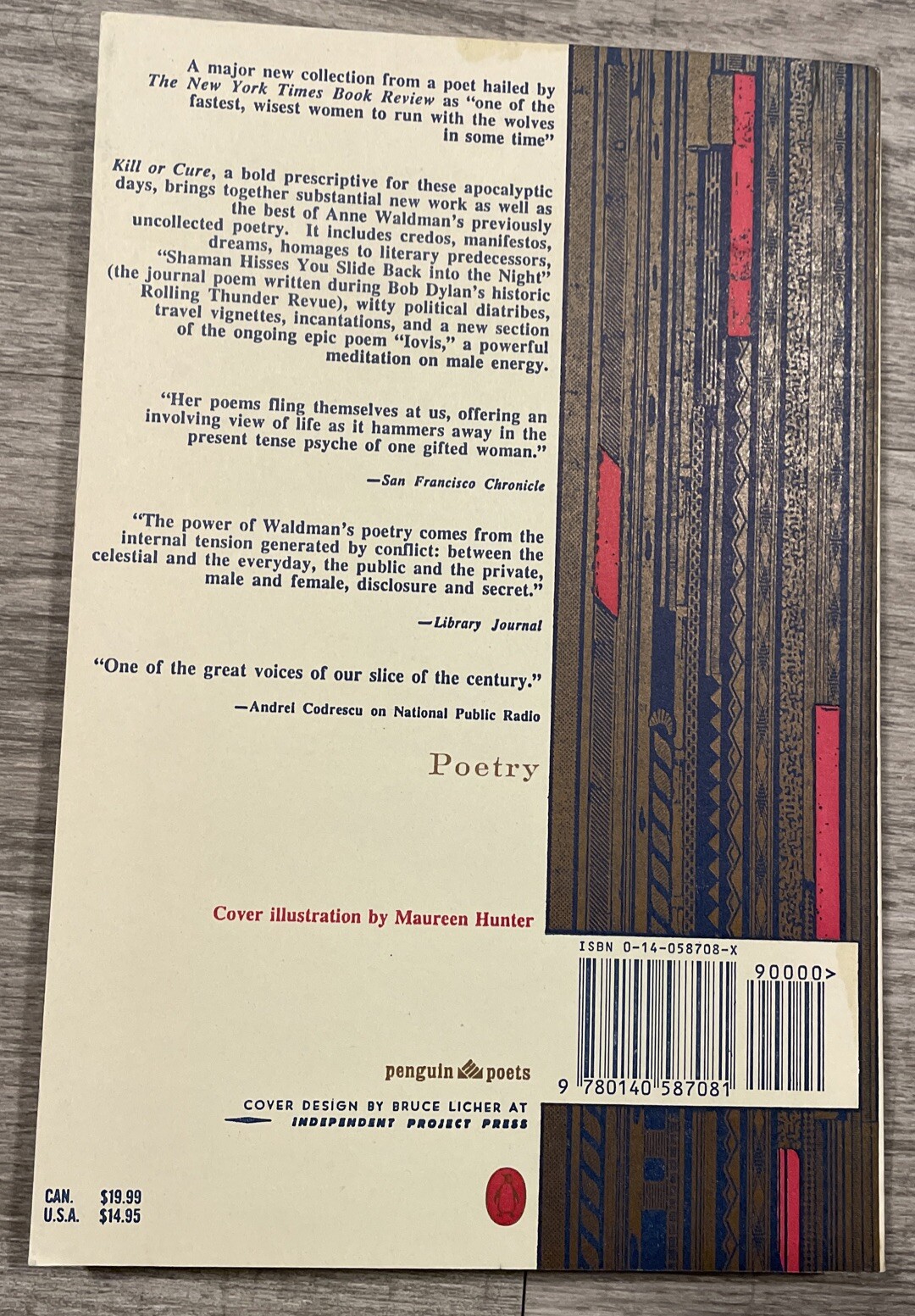Kill or Cure by Anne Waldman (1994, Uk-B Format Paperback)
