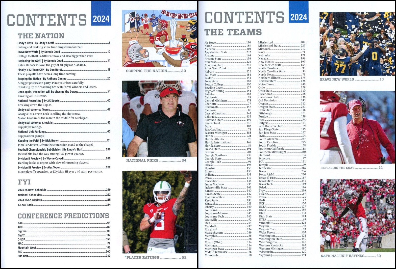 Lindy’s Sports College Football National 2024 Preview – New Book! 264 Pages!