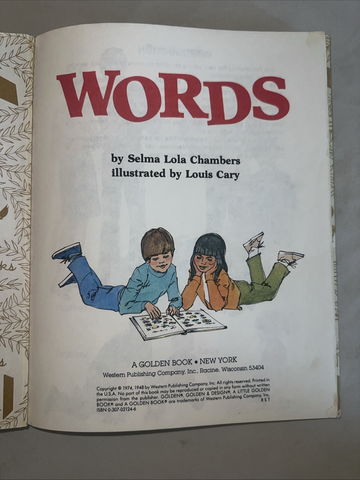The Golden Book Of Words Big Golden Book 1976 – Vintage Children’s – Rare -HC
