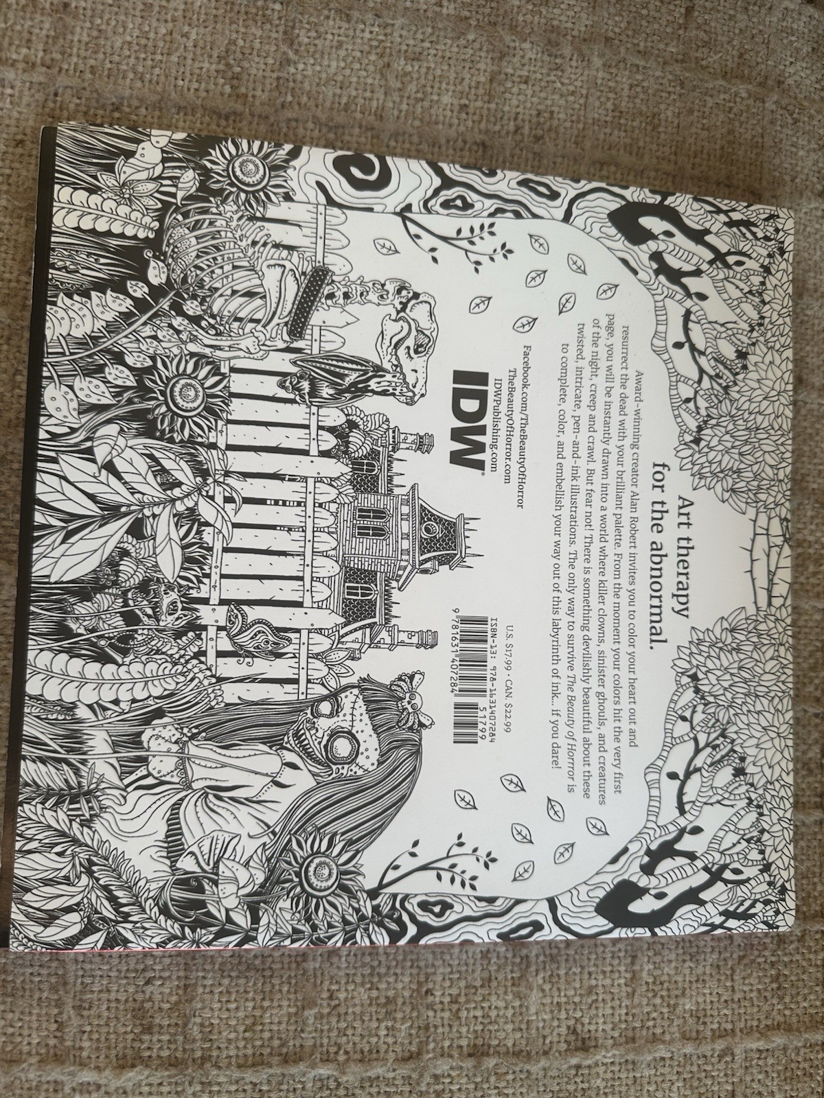 Alan Robert The Beauty of Horror Illustrated Coloring Book Paperback 2016 IDW