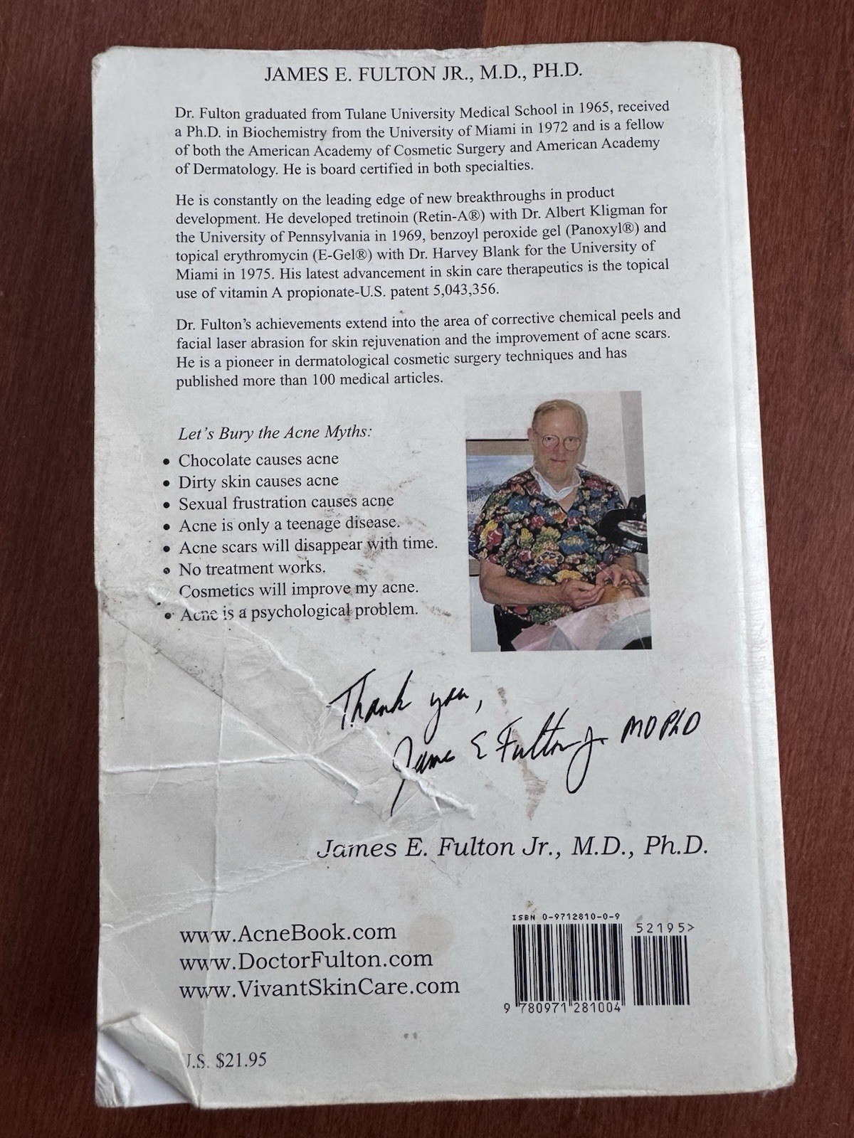 ACNE RX: What Acne Really Is by James E. Fulton Jr., M.D., Ph.D. Paperback 2001