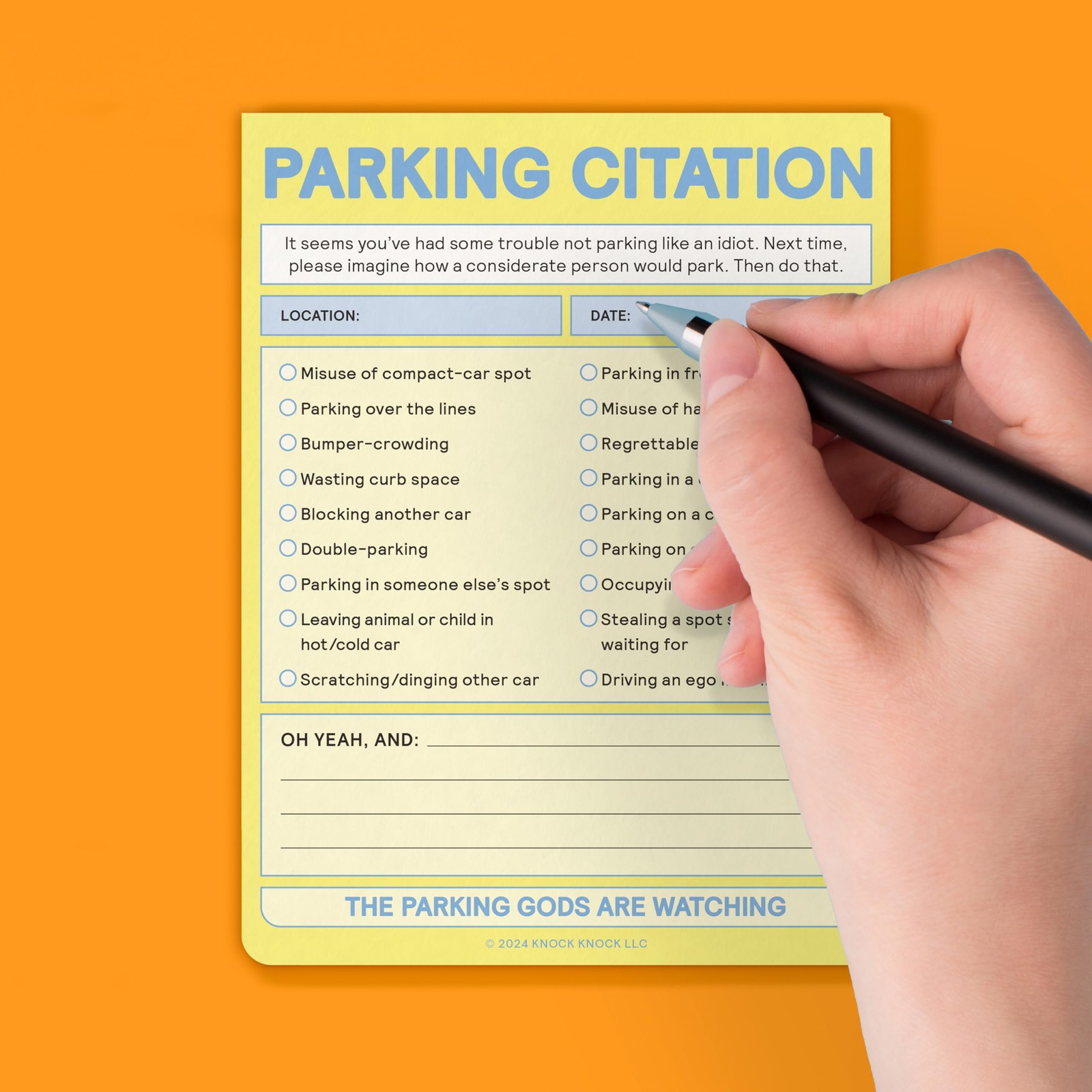 Knock Knock 1-Count Parking Citation Nifty Note Pad Fake Parking Ticket Pad P…