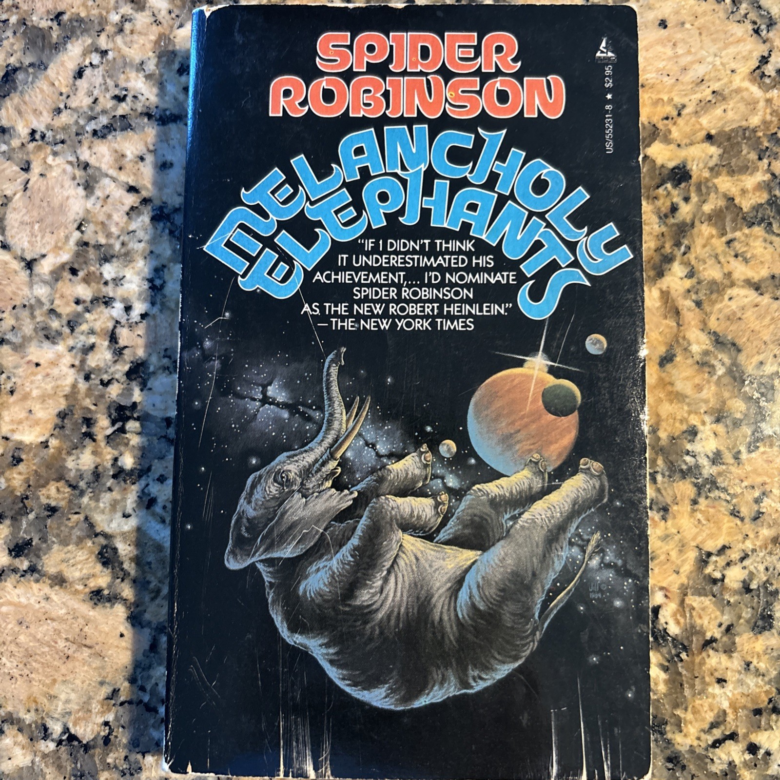 Melancholy Elephants by Spider Robinson VTG 1st Ed 1985 TOR SciFi Paperback OOP