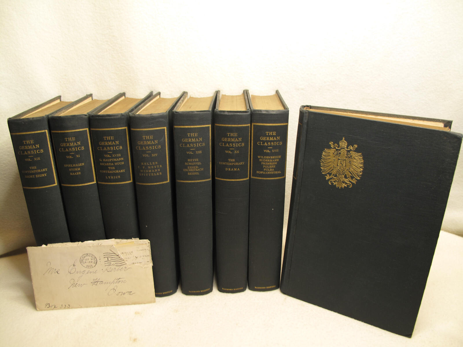 ATG~The German Classics~Patrons Edition~8 Books~1914 & Letters From NYC to Iowa
