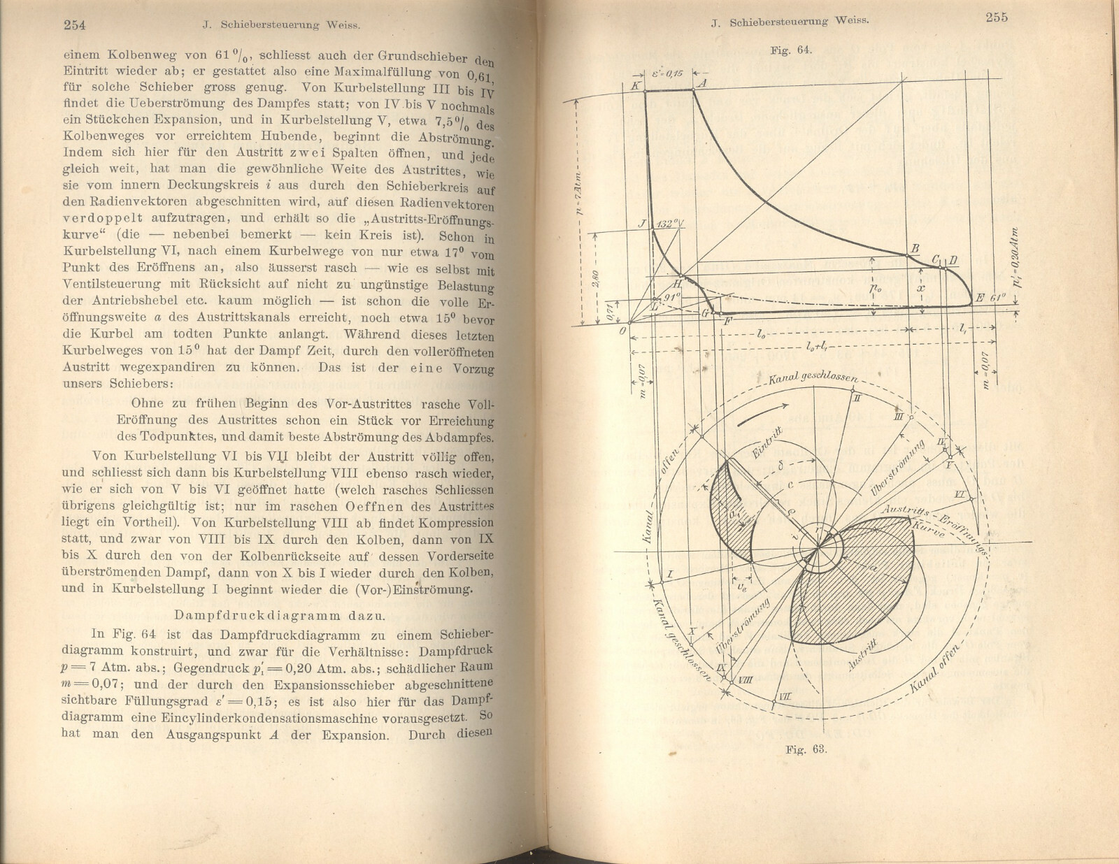 1901 Antique Book, Kondensation by Weiss, Heat cycles, steam engines, German  