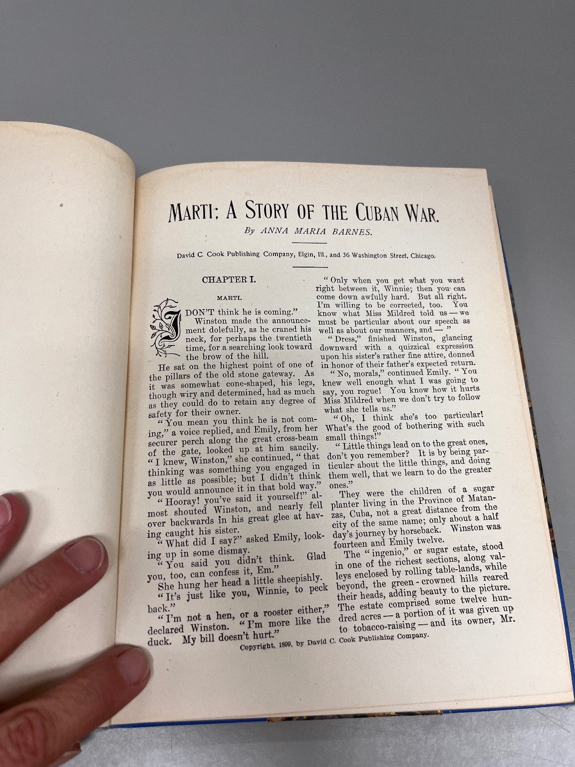 Marti a Story of the Cuban War Barnes 1899 First Edition David C. Cook