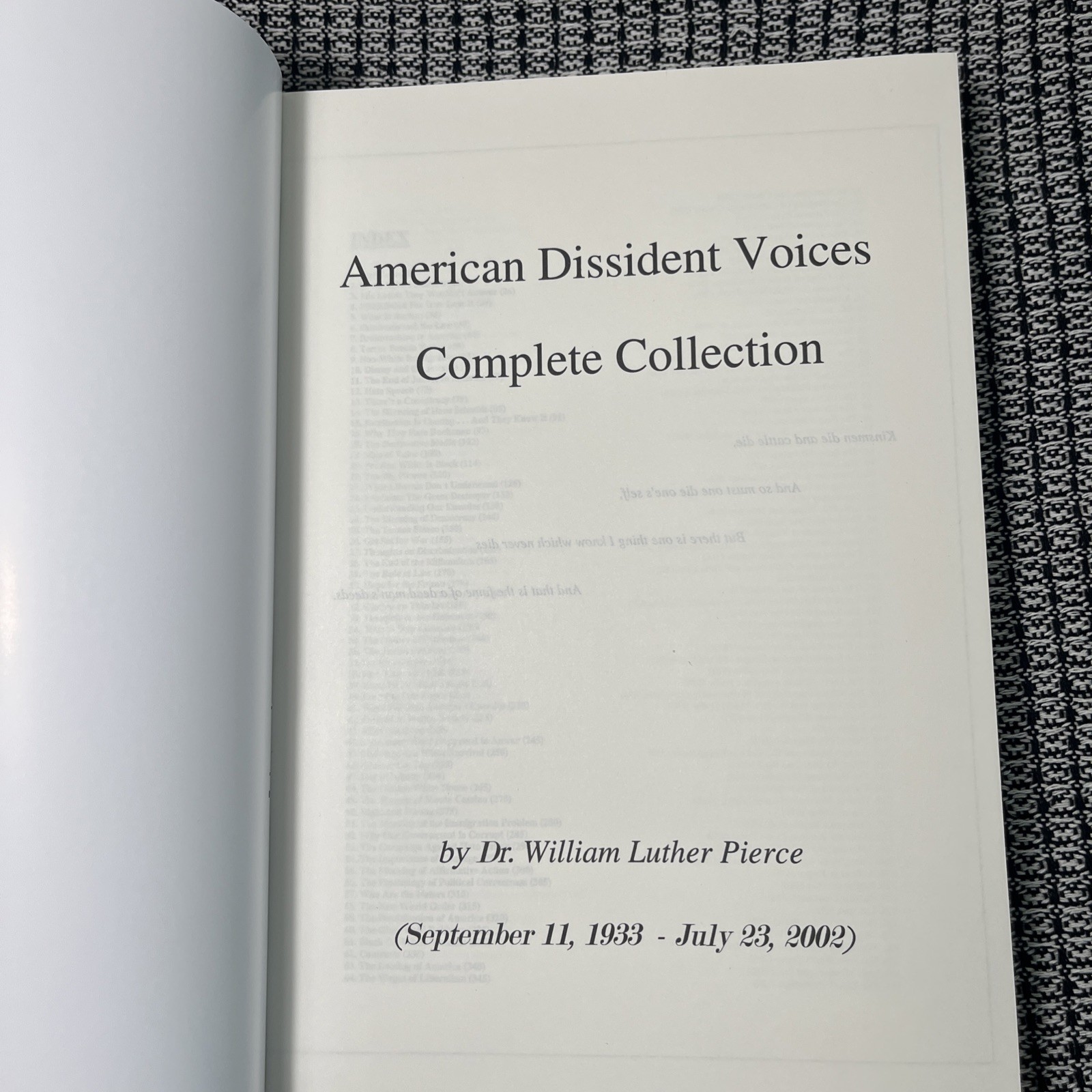 William Luther Pierce American Dissident Voices Complete Collection, 1665 Pages