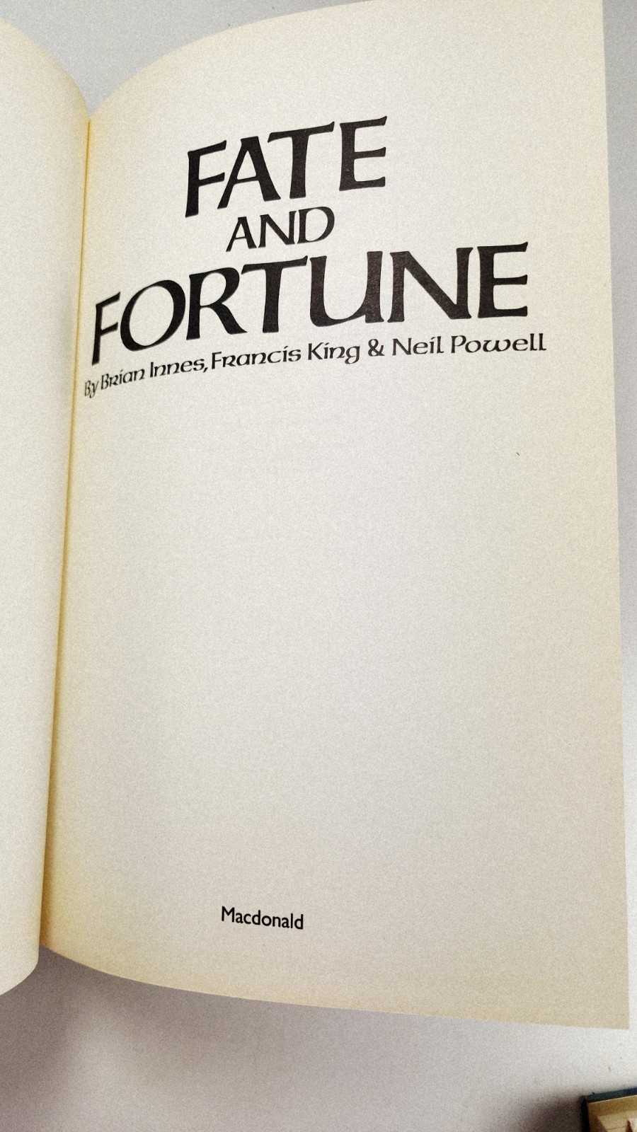 Fate and Fortune by Innes, King & Powell 1989 Hardcover with dustjacket