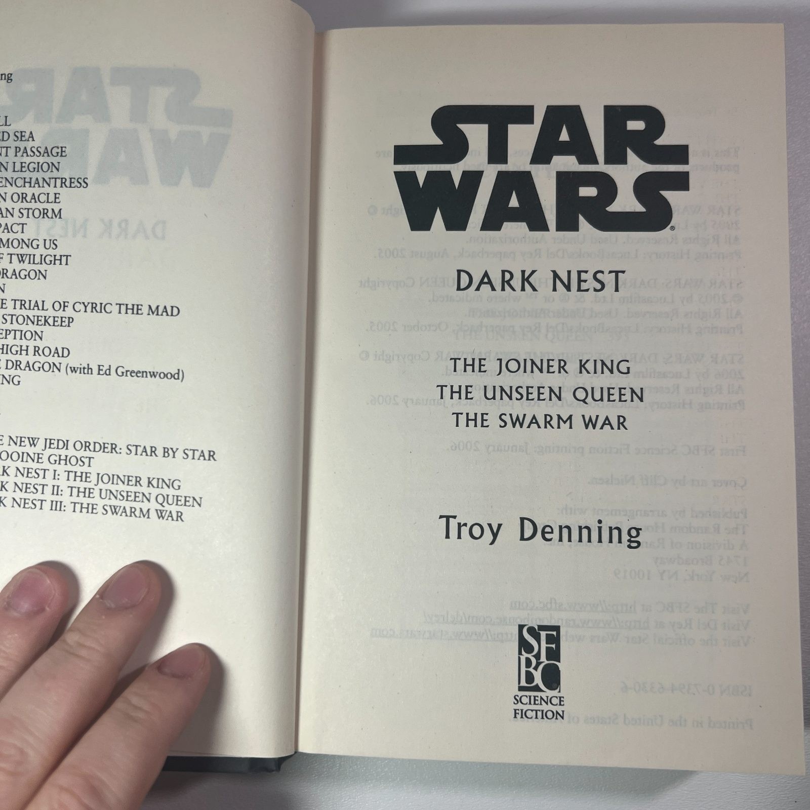 Star Wars Dark Nest Trilogy Troy Denning Hardcover SFBC Omnibus 1st Edition