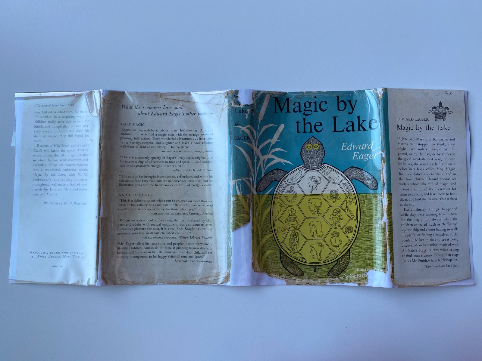 MAGIC BY THE LAKE~Edward Eager~N.M. BODECKER~1958 2nd Printing HCDJ~