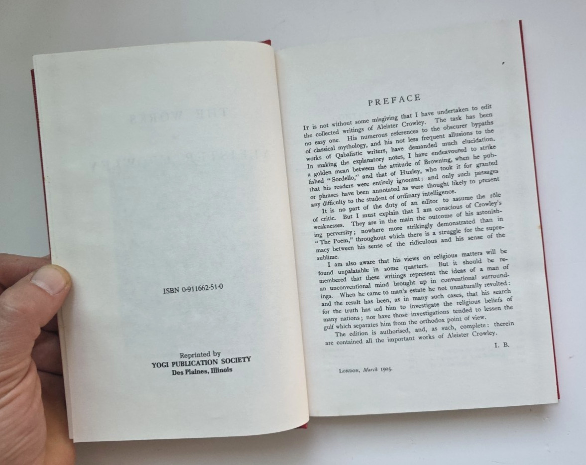 Collected Works of ALEISTER CROWLEY – VOLUME 1 ONLY- Yogi Publication Society
