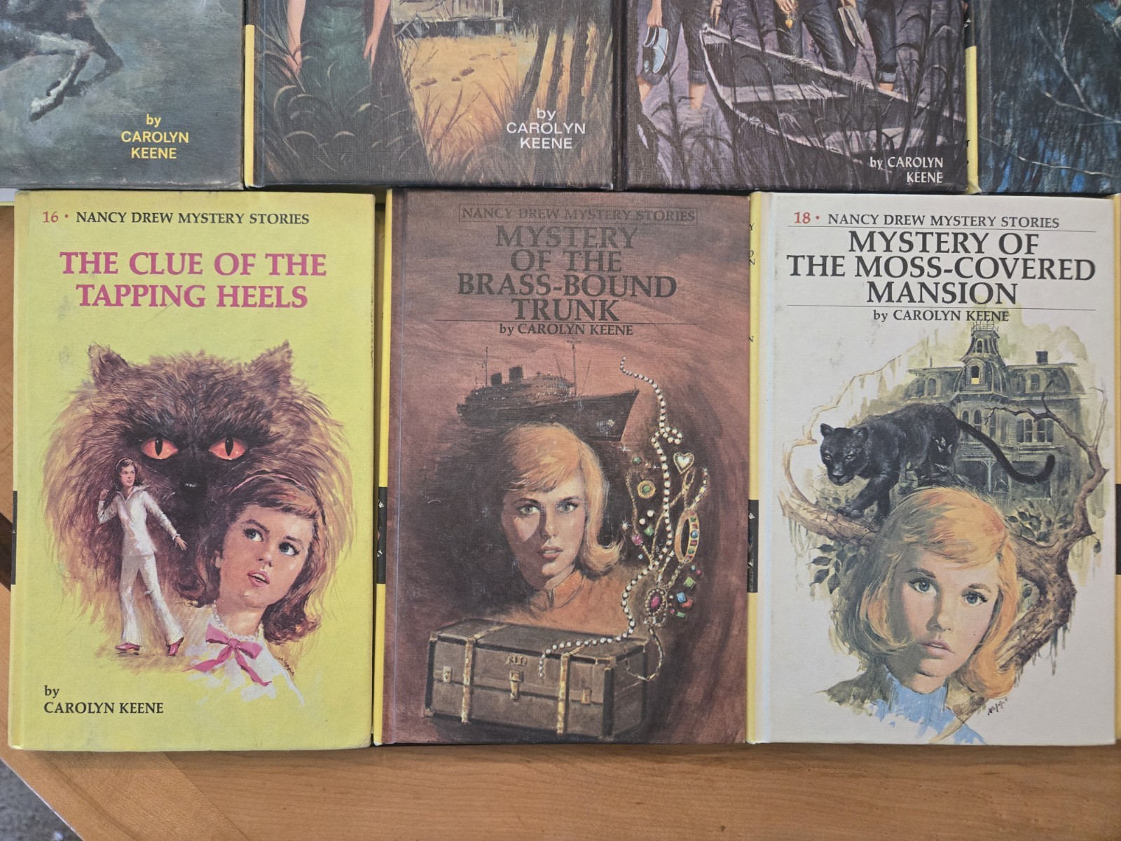 11 Vintage Nancy Drew Hardcover Books Yellow Spine Picture Cover Lot Classics