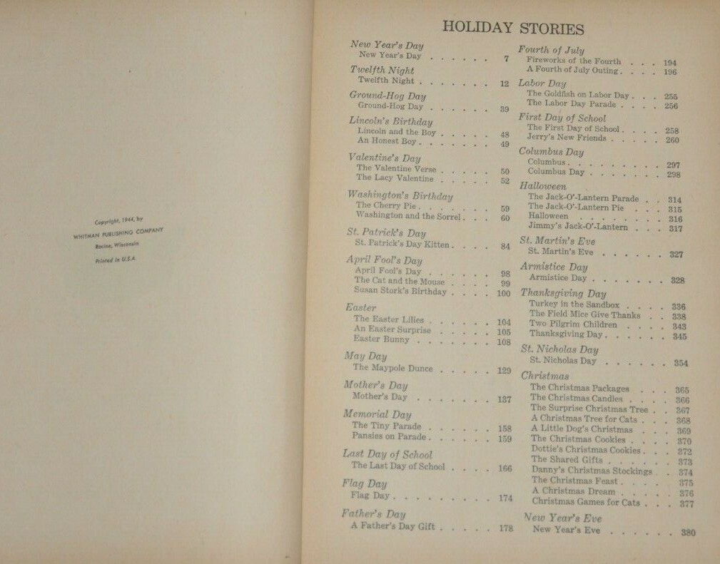365 Bedtime Stories 1944 Illustrated Janet Robson Whitman Publishing Vintage