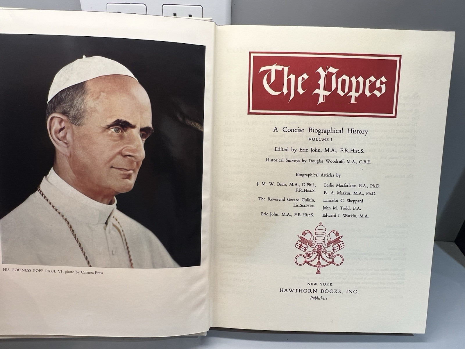 The Popes Eric John 1964 First Edition Vatican History Biography Greystone Books