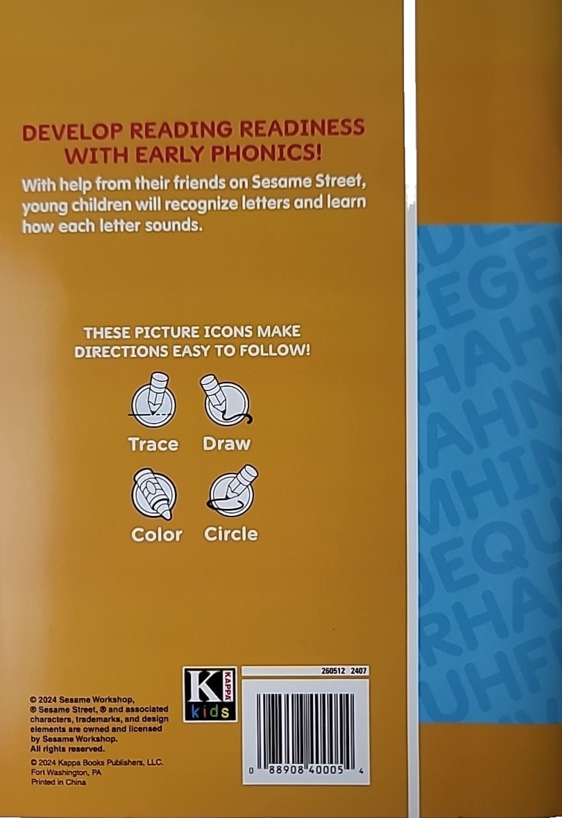 Sesame Street Activity Book Letter Sounds Workbook Educational New