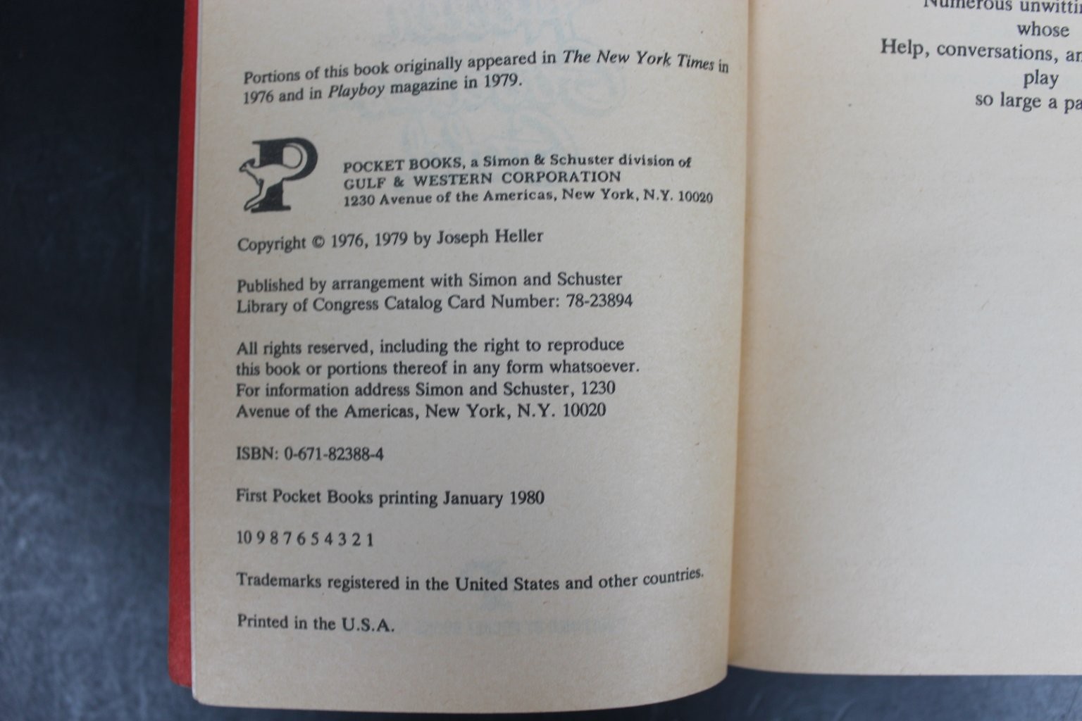 Good as Gold Joseph Heller 1980 First Pocket Books Printing Fiction Bestseller