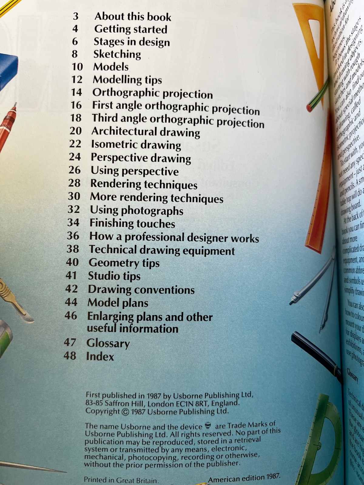 Technical Drawing (Usborne Guide) by Susan Peach 1987. Excellent Cond Ships Free