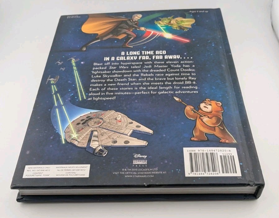 5-Minute Star Wars Stories Hardcover Book Disney NEW Illustrated 172 Pages