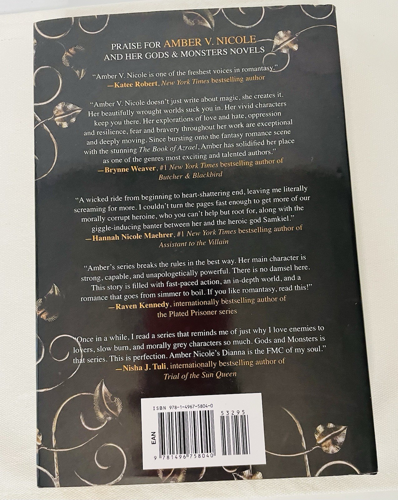 The Book of Azrael Amber V Nicole Deluxe Limited Edition Hardcover Sprayed Edges