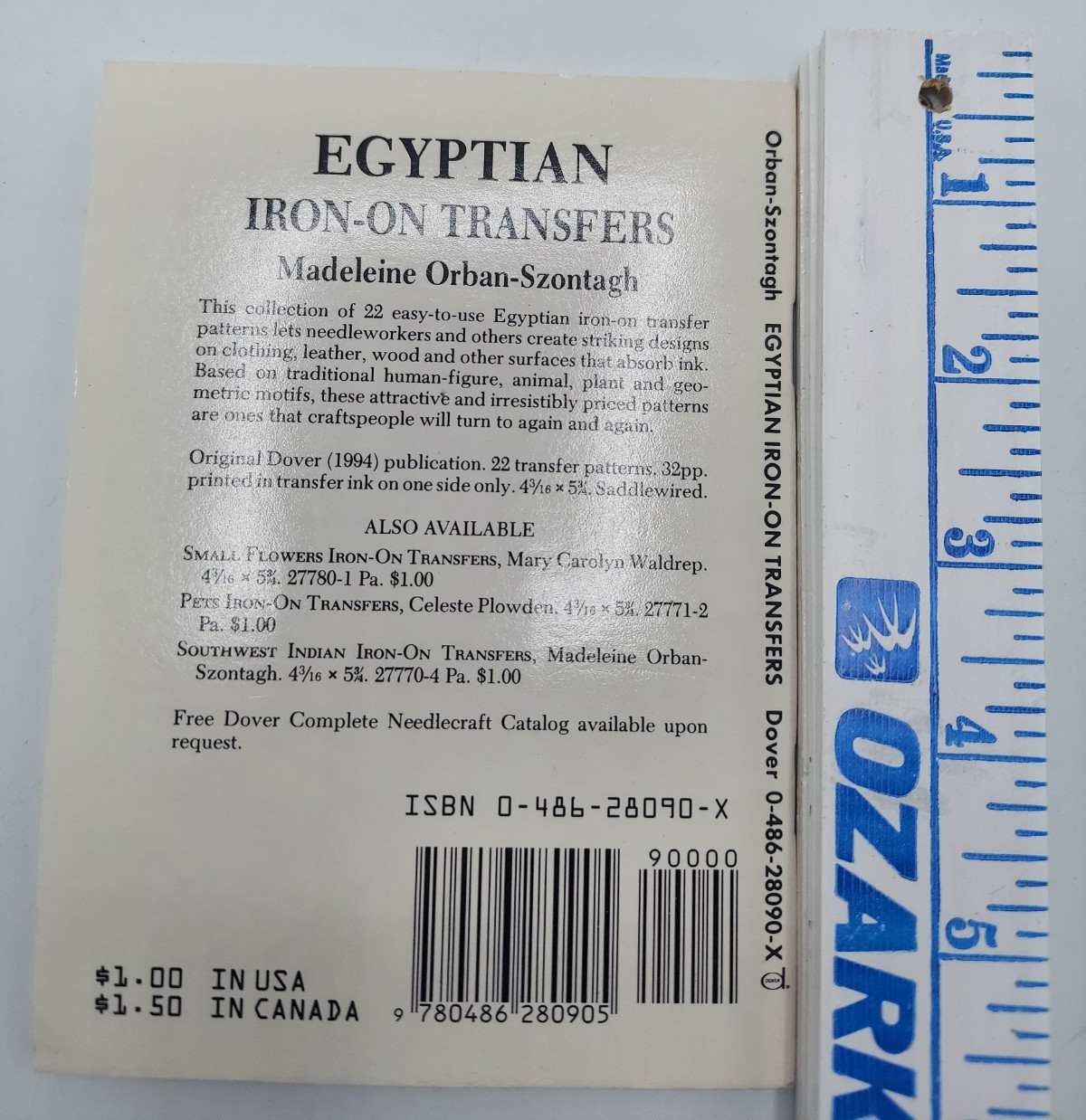 1994 Egyptian Iron-On Transfers Mini Book By Madeleine Orban-Szontagh