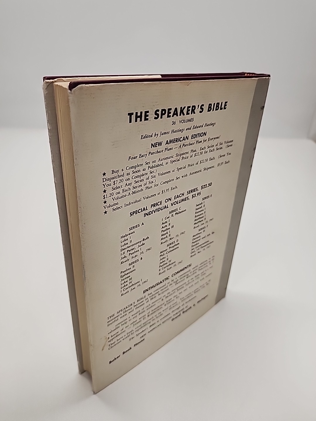 1963 Vintage The Speakers Bible GENESIS James &Edward Hastings Baker Book House