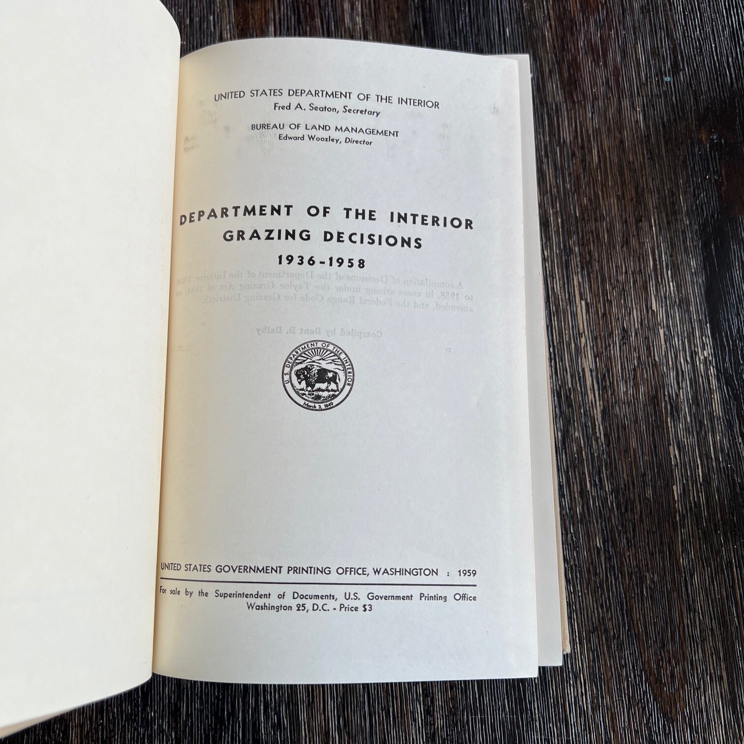 VTG Department of the Interior Grazing Decisions 1936-1958 Hardcover Book READ