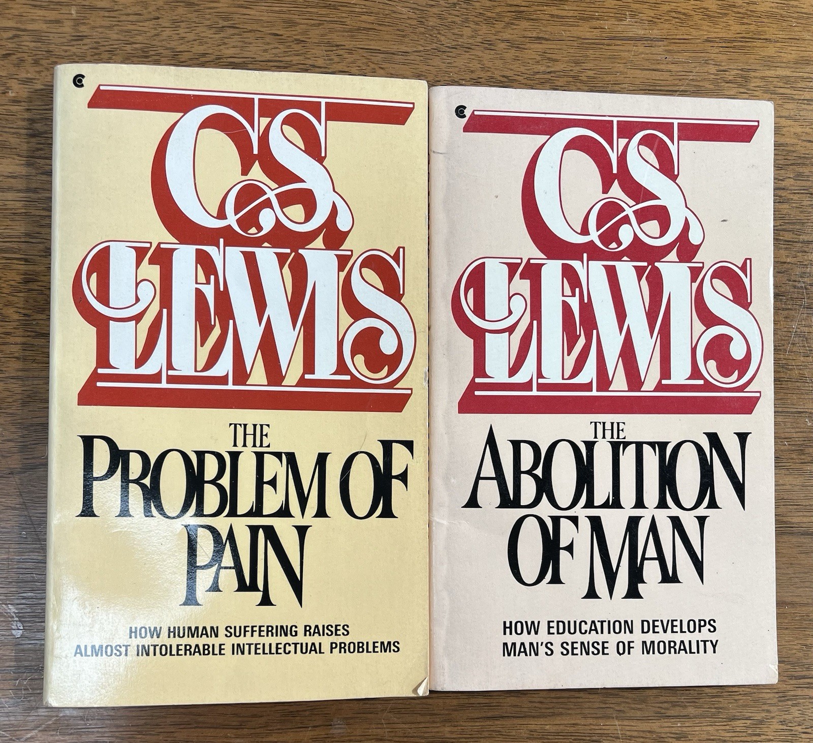 Vintage CS Lewis Collier Paperback Books The Problem with Pain Abolition of Man