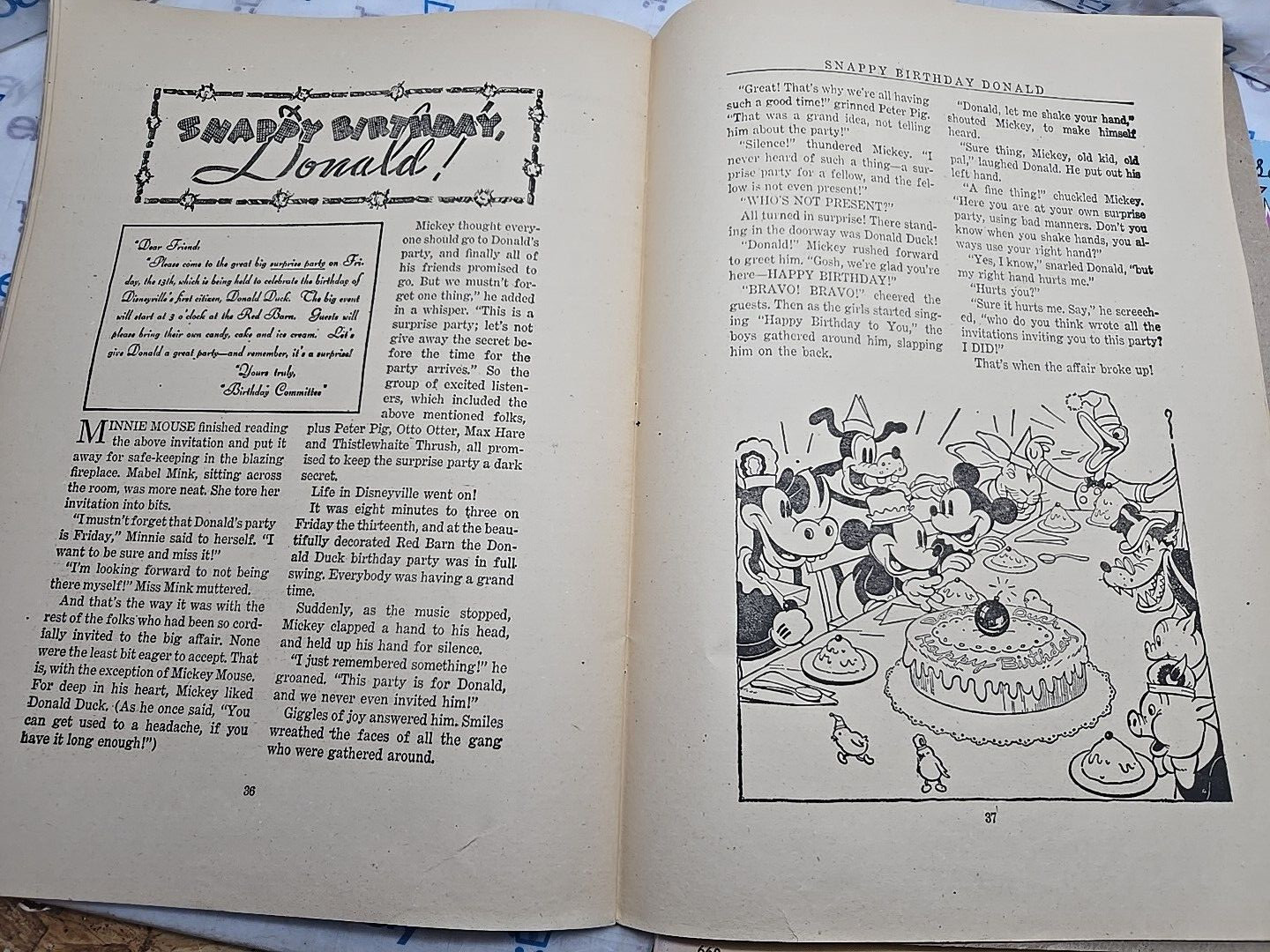 Walt Disney’s Mickey Mouse, Donald Duck & Pals | 1930s Vintage Children’s Book
