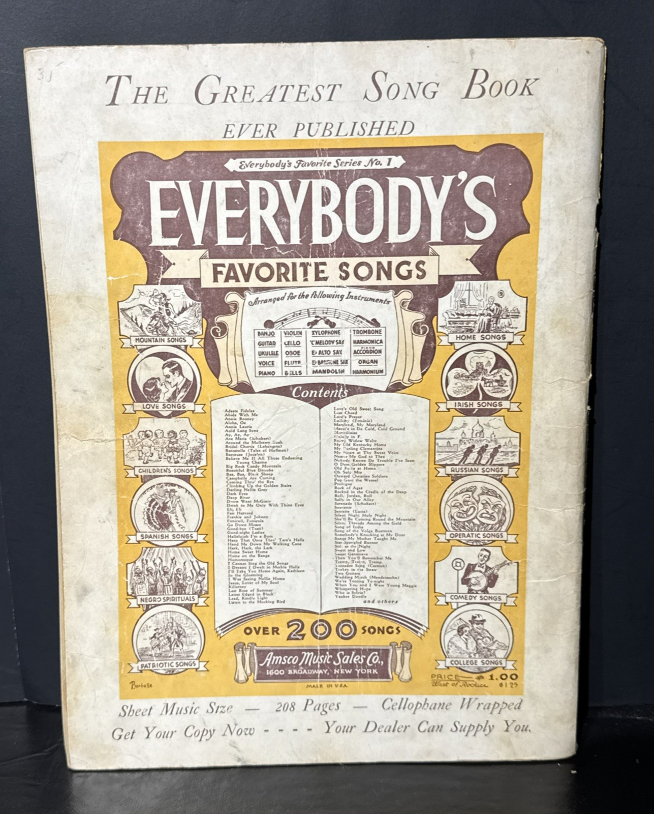 The Big Round Up of Cowboy Songs Amsco Music Sales Company 1934 Vintage
