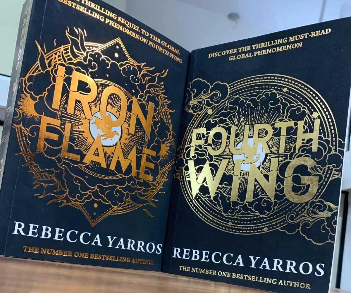 Iron Flame + Fourth wing by Rebecca Yarros Paperback 2 books set