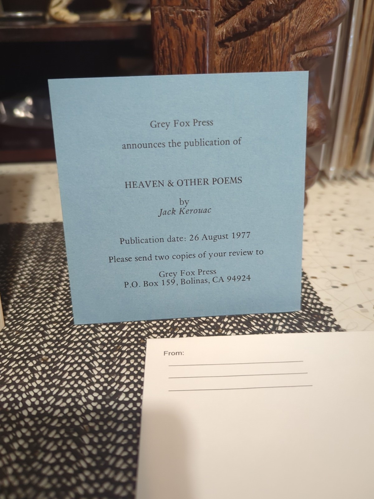 Jack Kerouac Heaven & Other Poems Review Copy With Slip Grey Fox Press 1977
