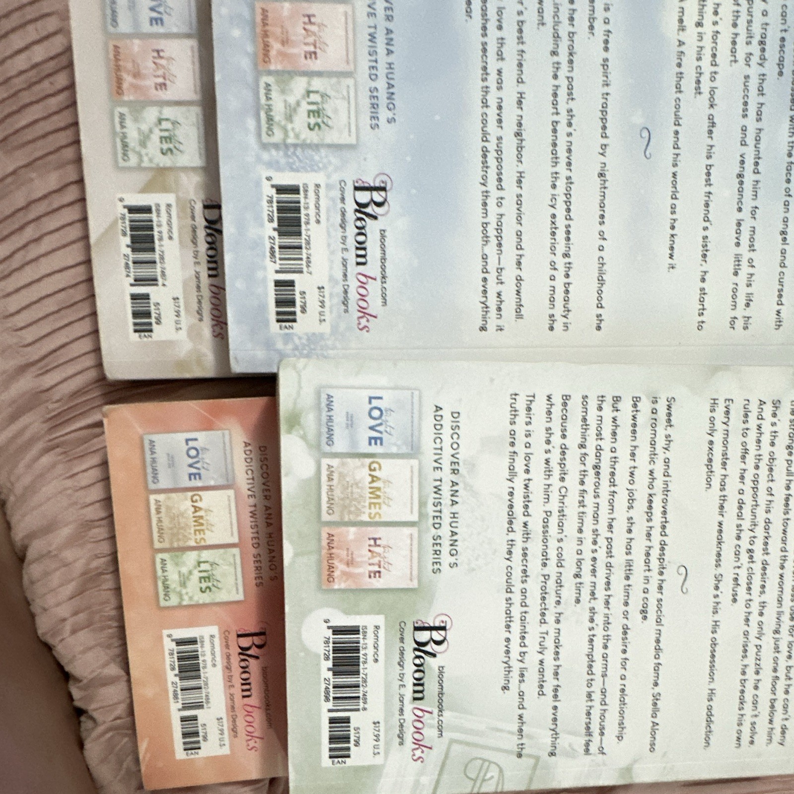 Ana Huang Twisted Series Complete 4 Book Paperback Set: Love Games Hate Lies