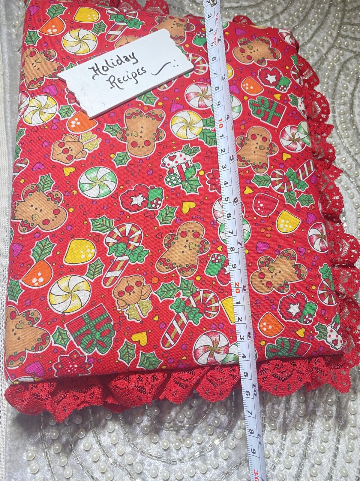 Vtg Hardcover Handmade Holiday Recipe Index Book Christmas Journal