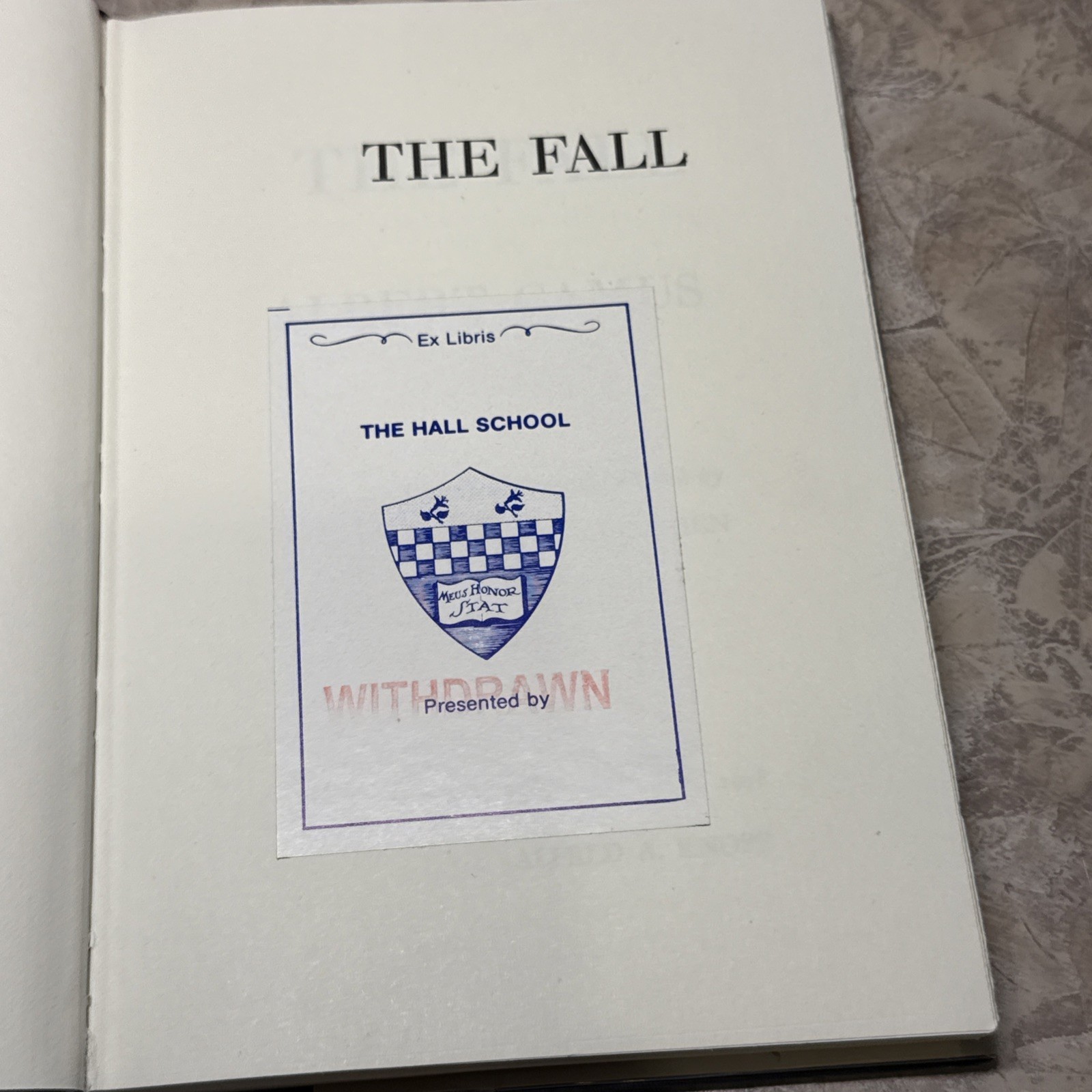 The Fall by Albert Camus 1957 1st Ed/4th Print Stated Alfred Knopf W/ DJ