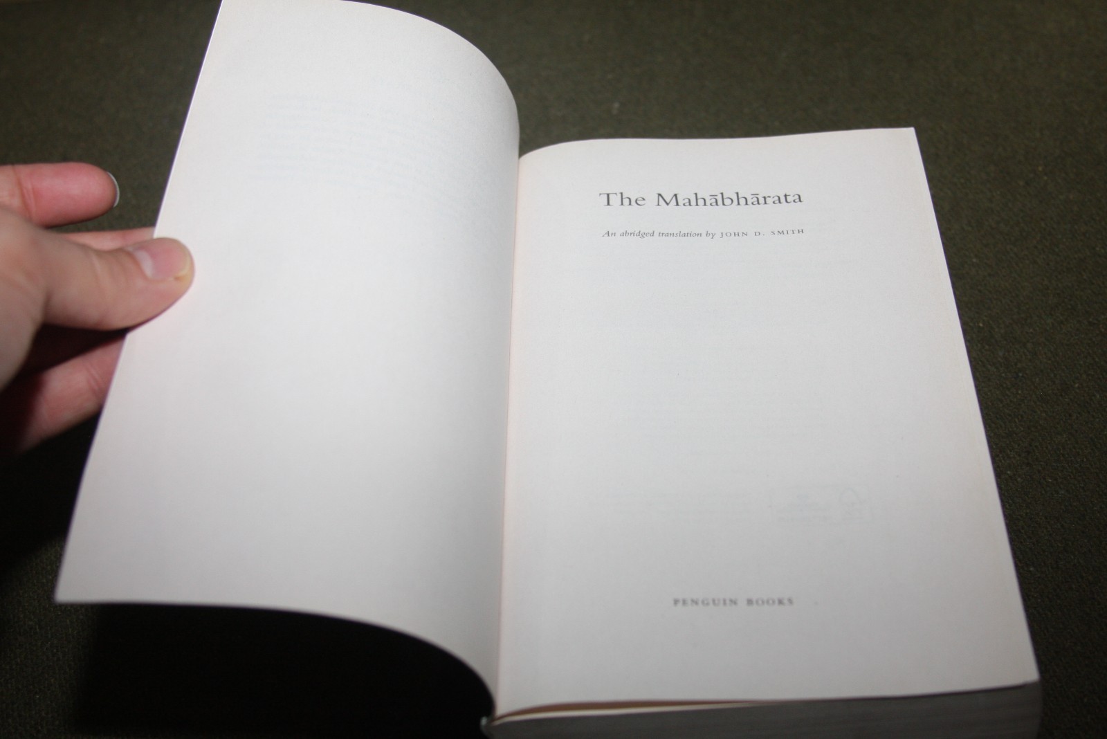 The Mahabharata Abridged & Translated by John D. Smith 2009 TPB Penguin Classics