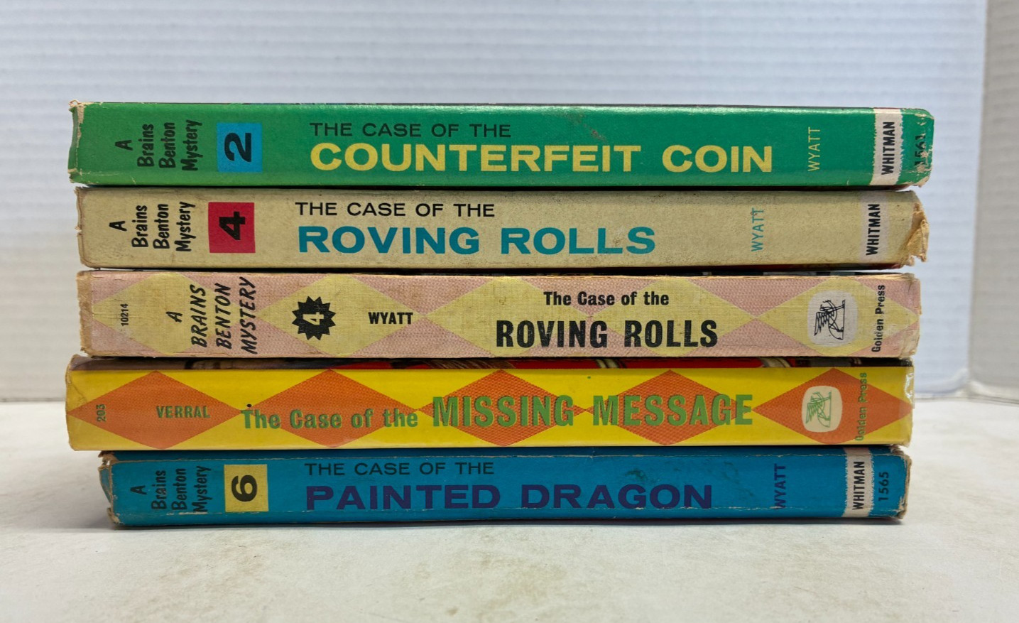 D3 Lot of 5 Brains Benton Mystery Hardcover Books by George Wyatt Whitman 1960’s