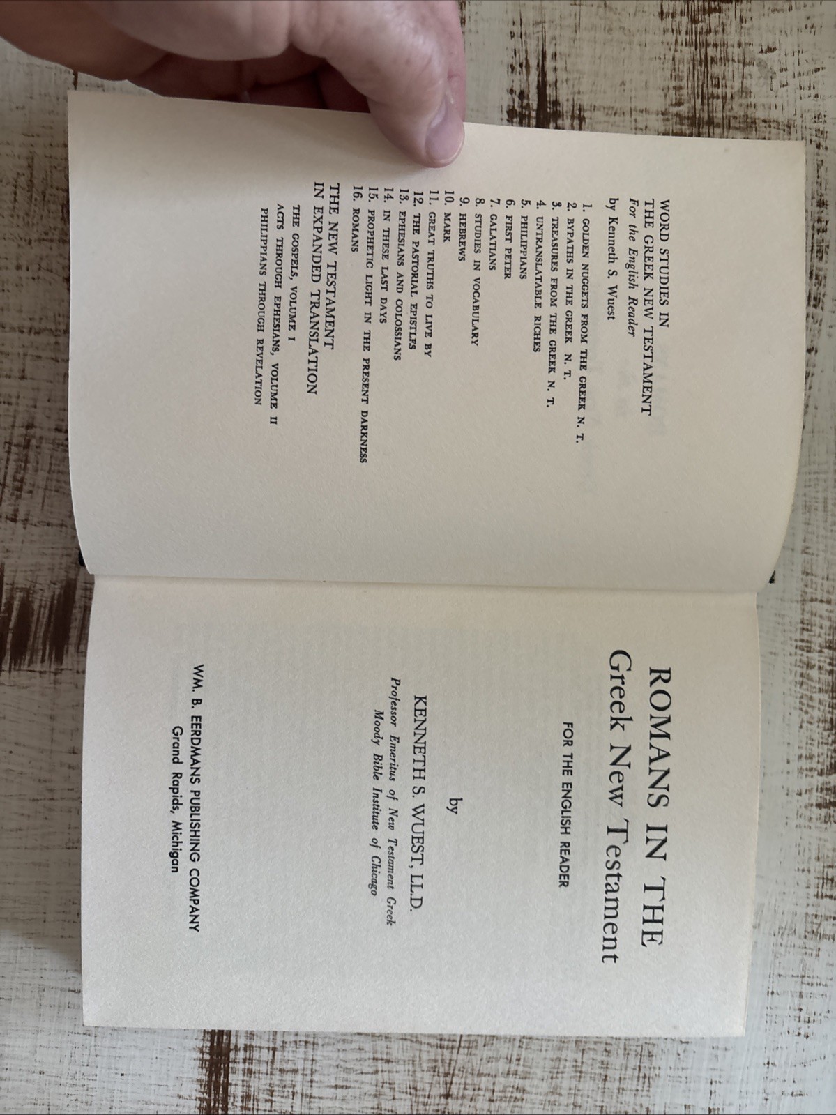Romans By Kenneth Wuest Hardcover