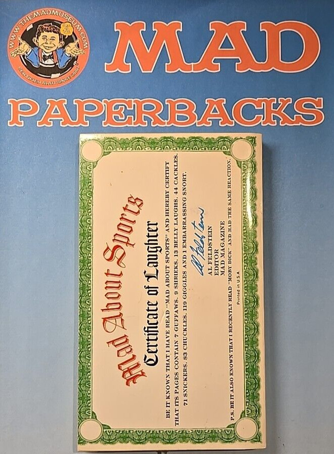 MAD Magazine Paperback Book: MAD ABOUT SPORTS 1972 Warner 1st Print FN