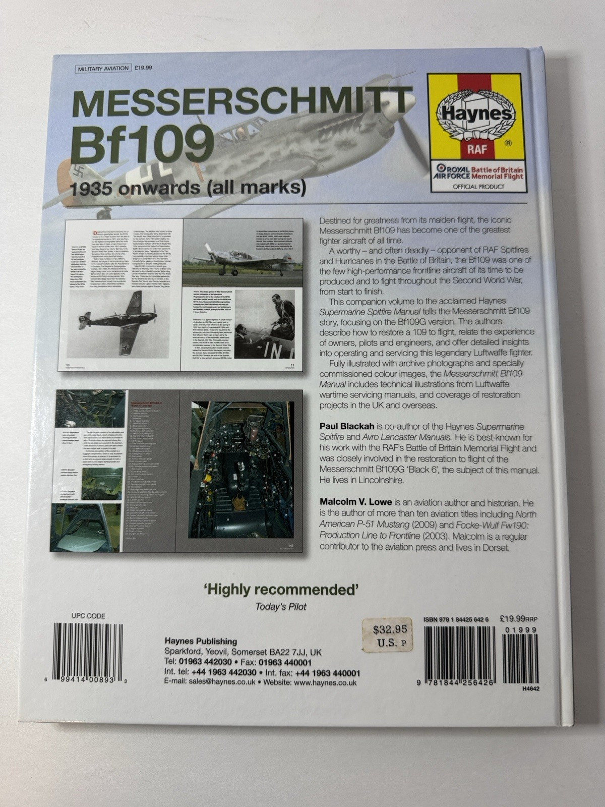 Messerschmitt Bf109 1935 onwards Owners‘ Workshop Manual By Haynes – Hardback