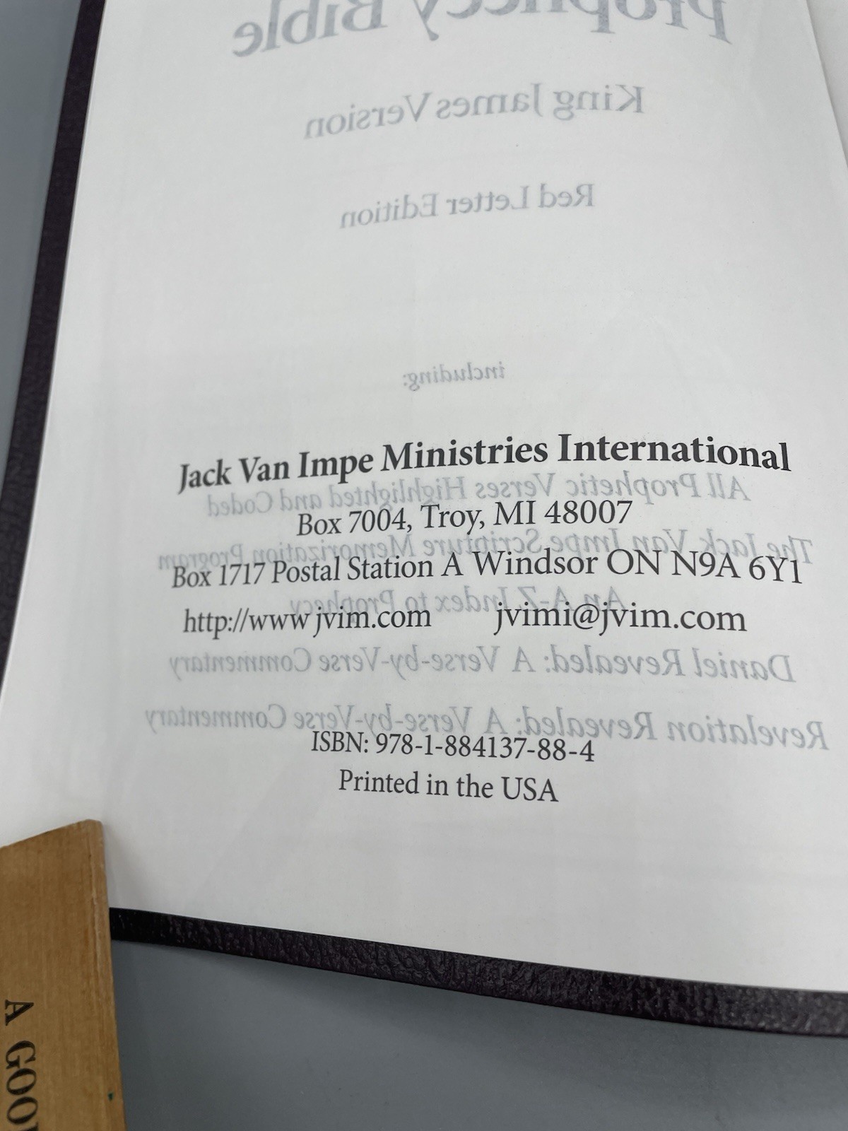 The Jack Van Impe Prophecy Bible, 3rd Ed Limited Edition KJV Holy Bible Read