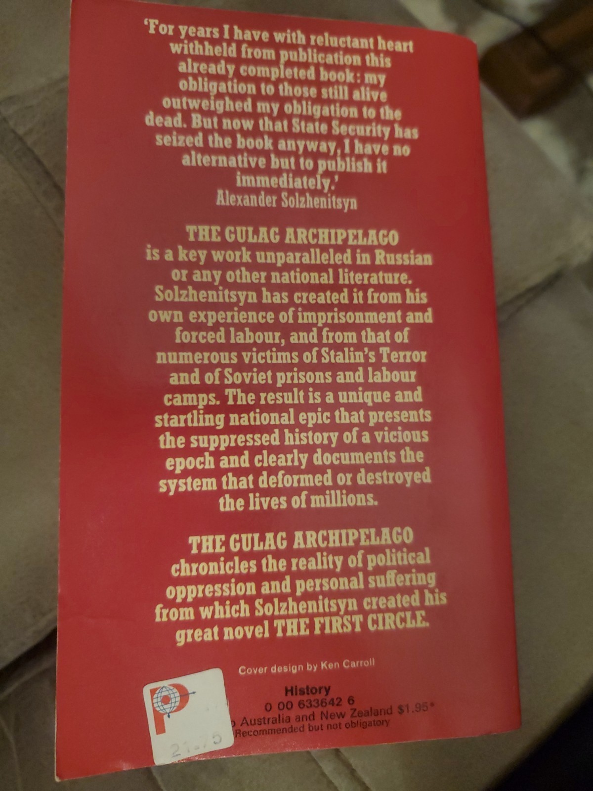 THE GULAG ARCHIPELAGO – ALEXANDER SOLZHENITSYN