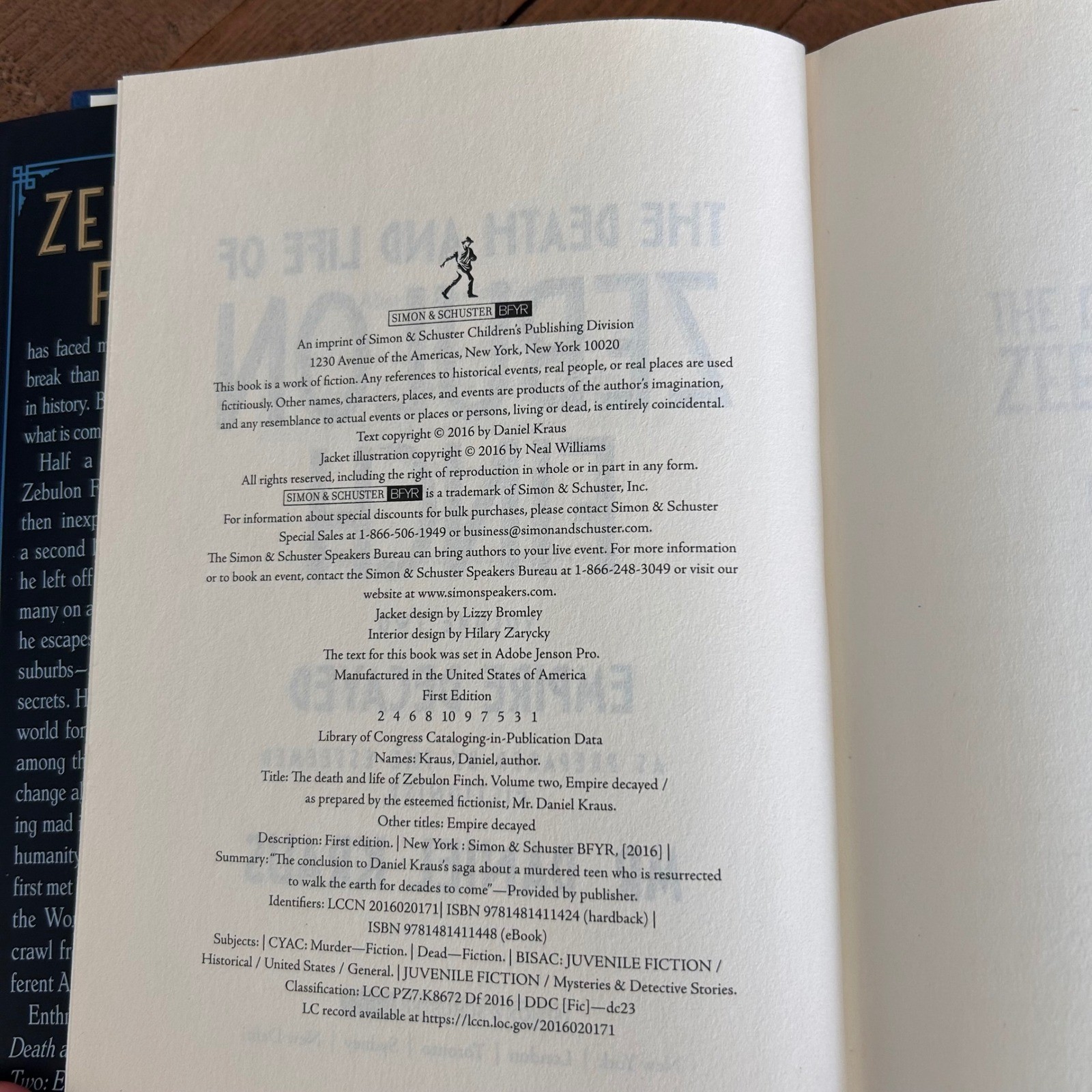 The Death and Life of Zebulon Finch Vol2 Empire Decayed Daniel Kraus 1st Edition