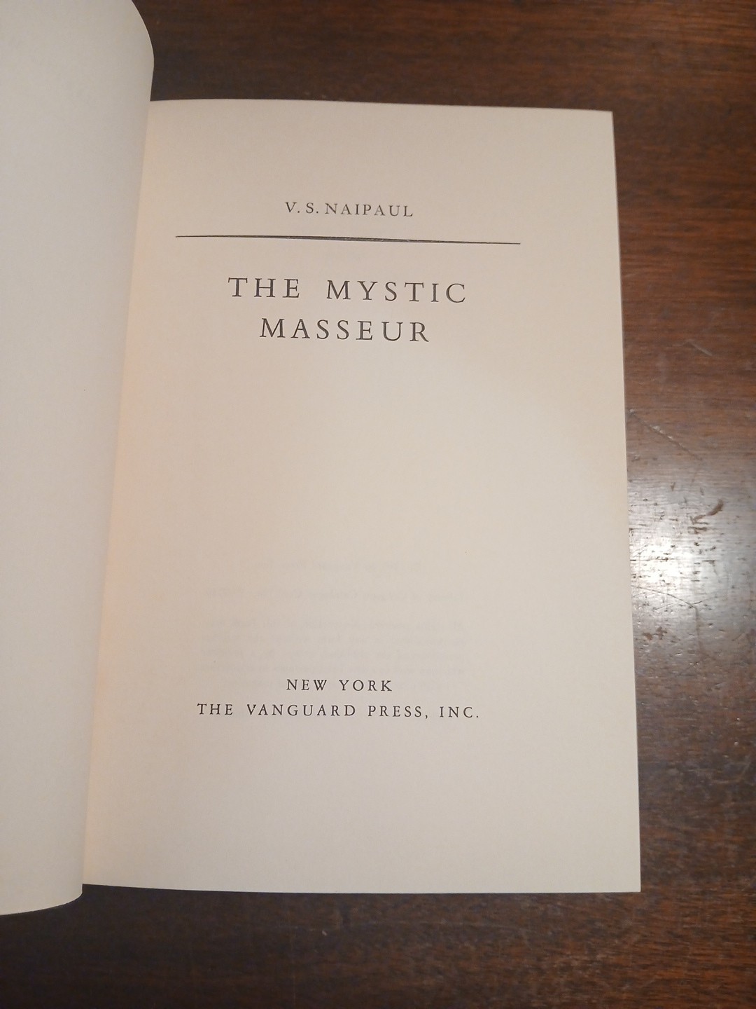 The Mystic Masseur V.S. Naipaul 1959 HCDJ First US Edition VG