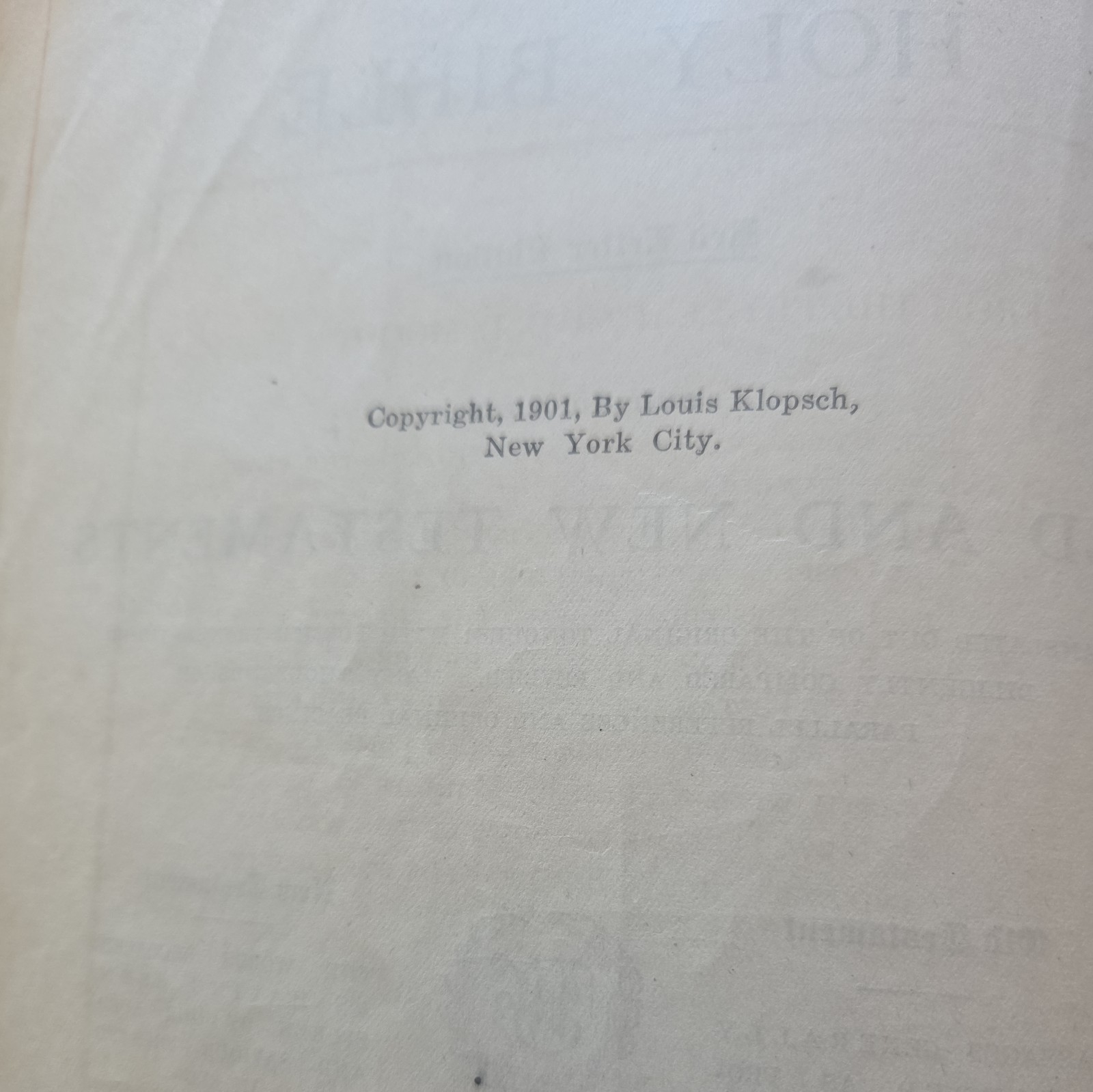 1901 HOLY BIBLE RED LETTER EDITION OLD AND NEW TESTAMENT LARGE TYPE U.S.A.