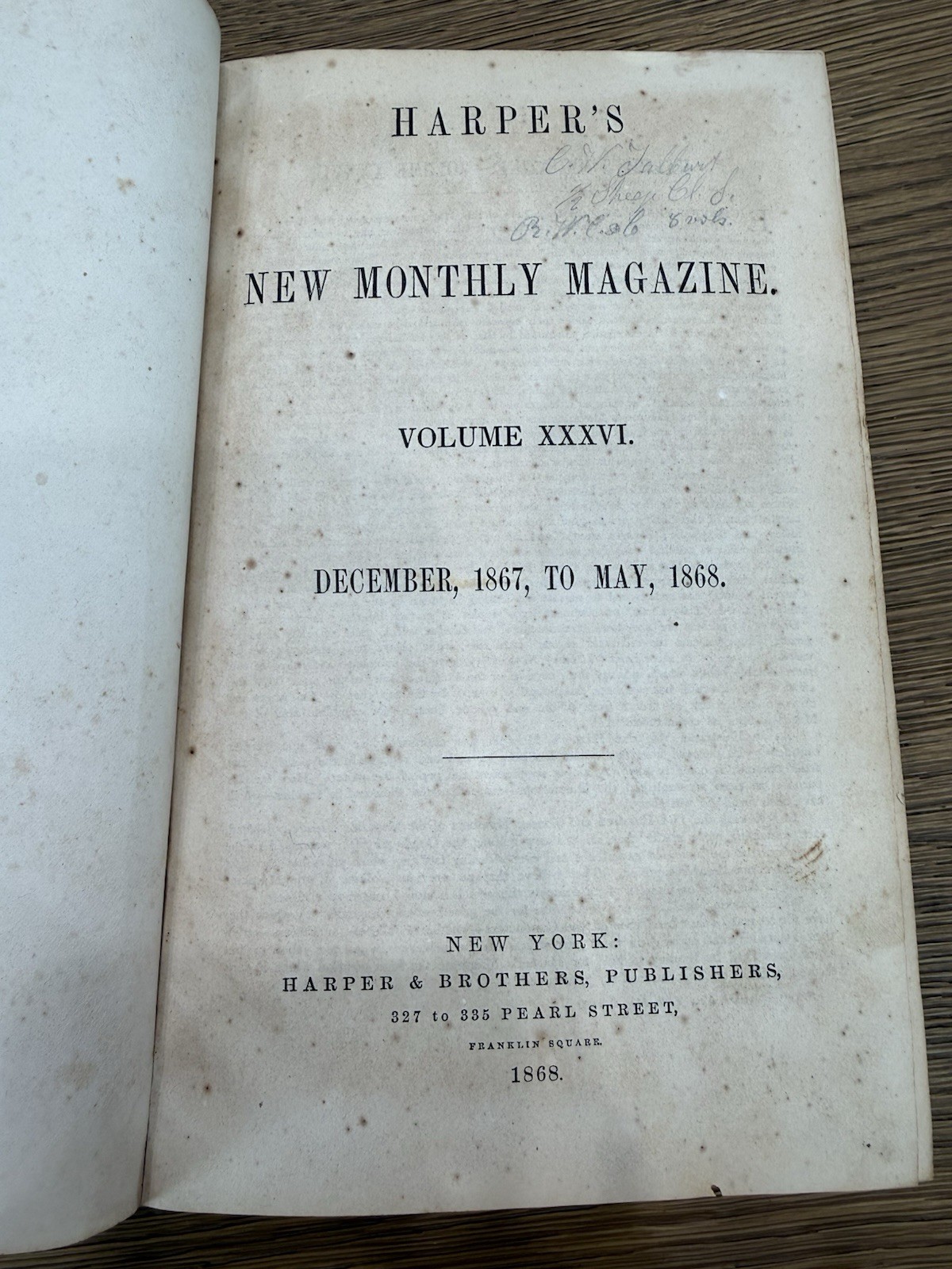 Rare Antique Harper’s New Monthly Magazine Bound Volumes (5 Books) –19th Century