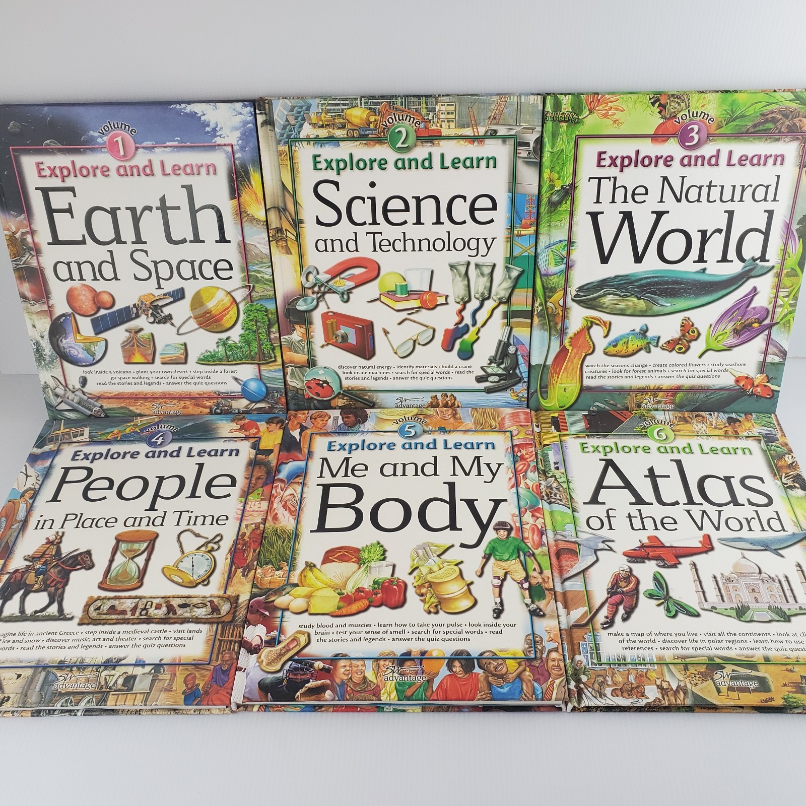 SW Advantage Lot of 6 Explore & Learn HC Homeschool Learning w Fold Out Maps