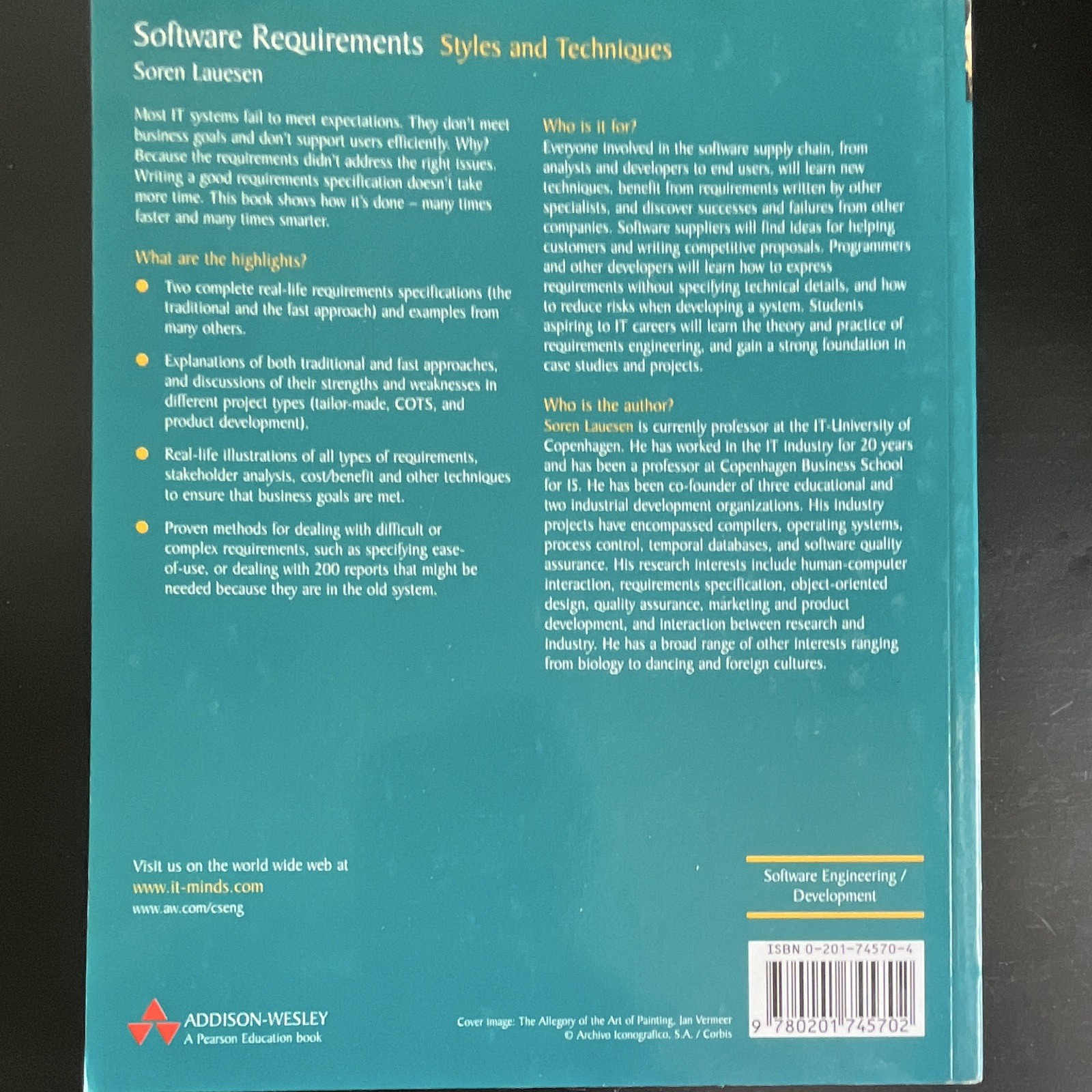 Addison-Wesley Software Requirements: Styles and Techniques – Soren Lauesen PB