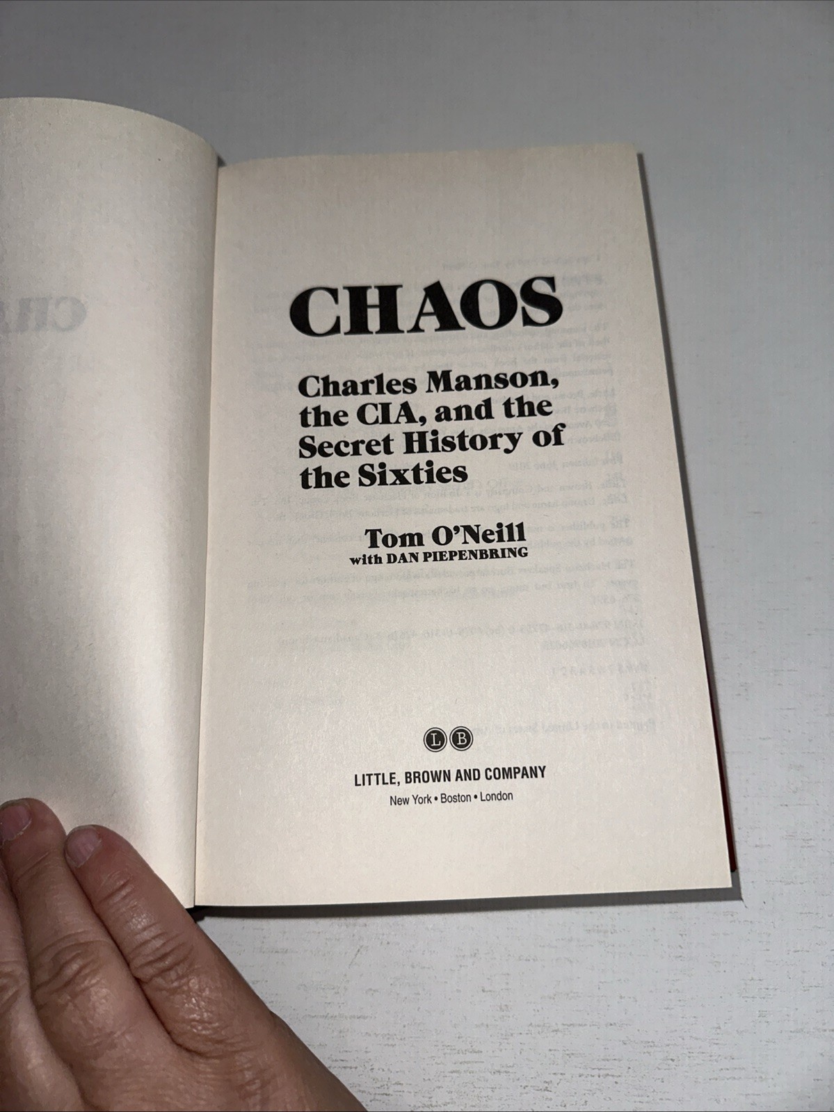 Chaos by Tom O’Neil 2019 First Ed HC Manson CIA Secret History of the Sixties