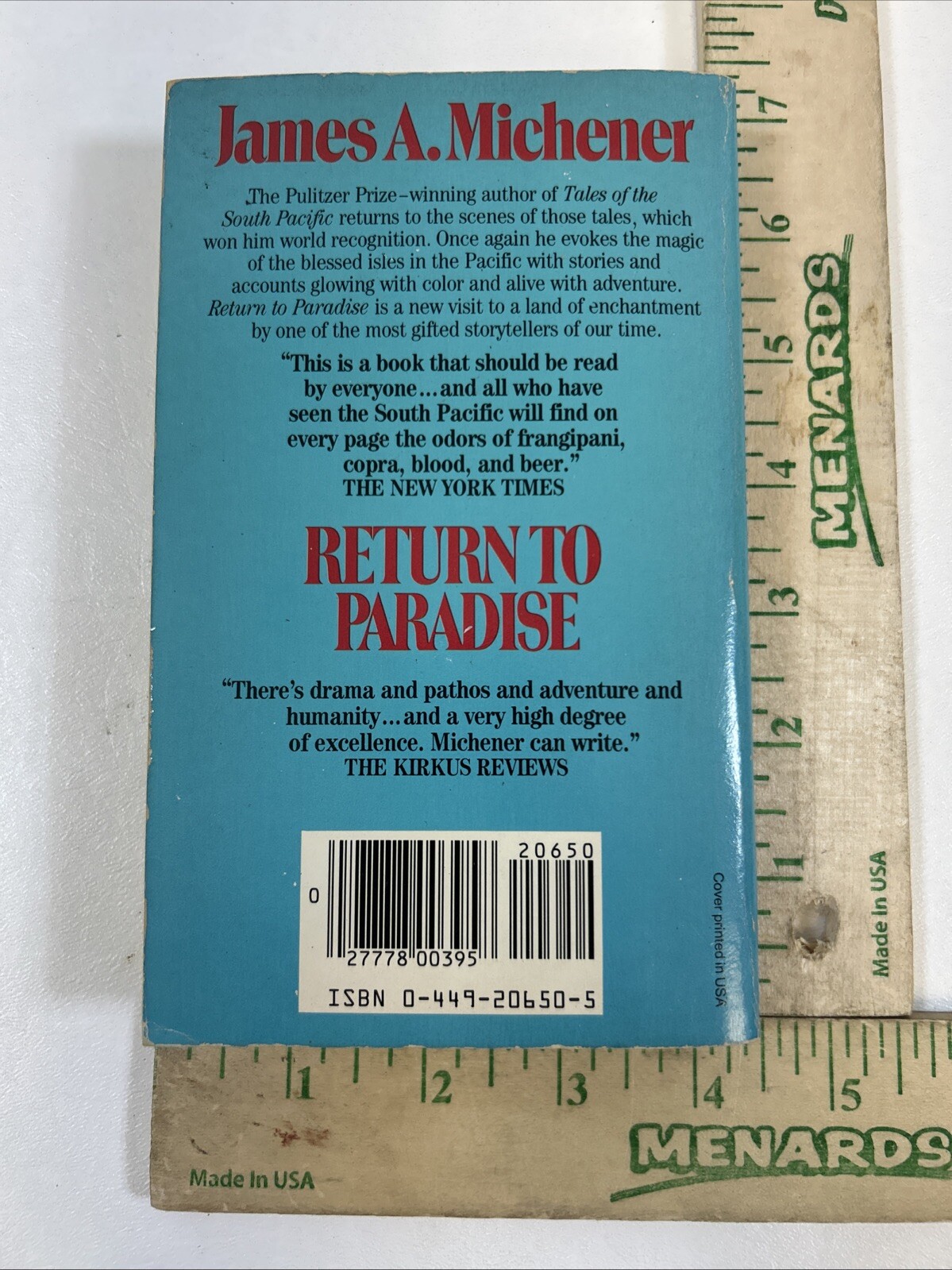 Return to Paradise – James A. Michener (Paperback, 1984)