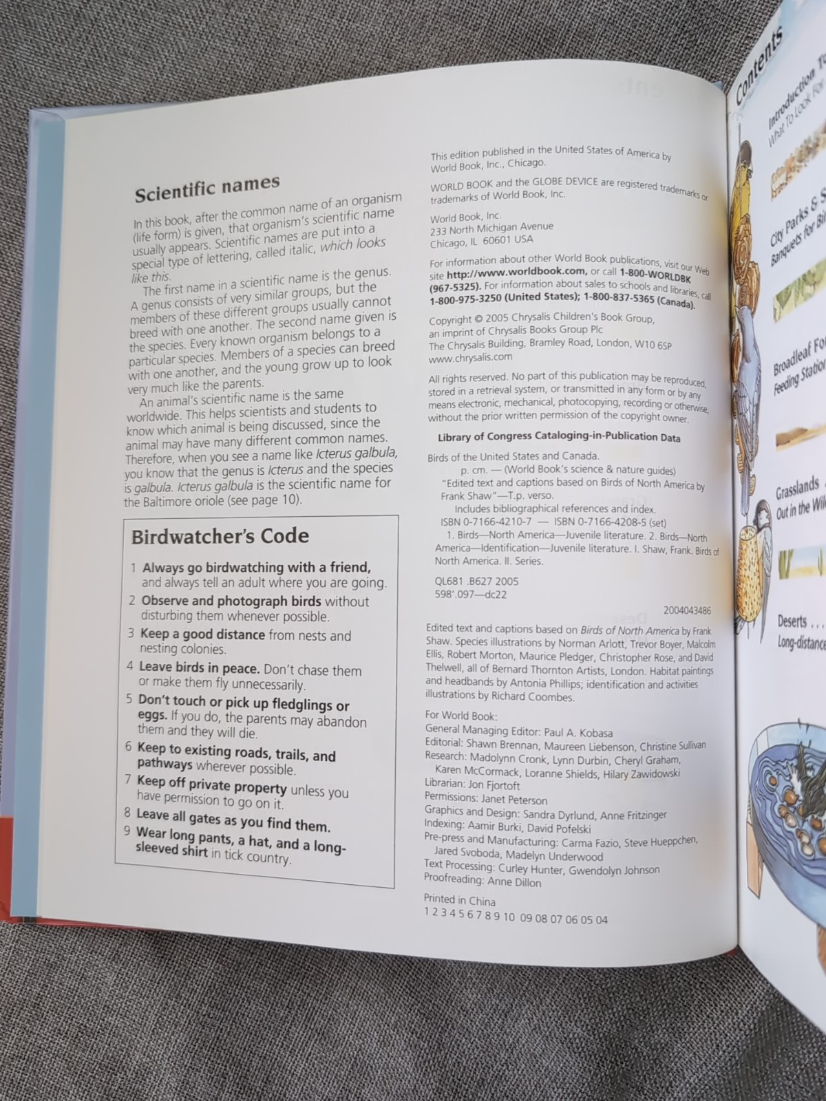 Birds of the United States and Canada World Book’s Science & Nature Library Copy